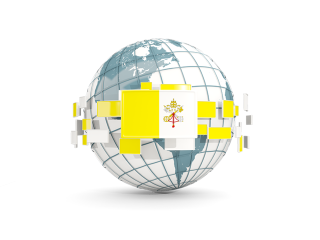 Globe with line of flags. Download flag icon of Vatican City at PNG format
