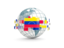 Venezuela. Globe with line of flags. Download icon.