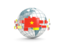 Vietnam. Globe with line of flags. Download icon.