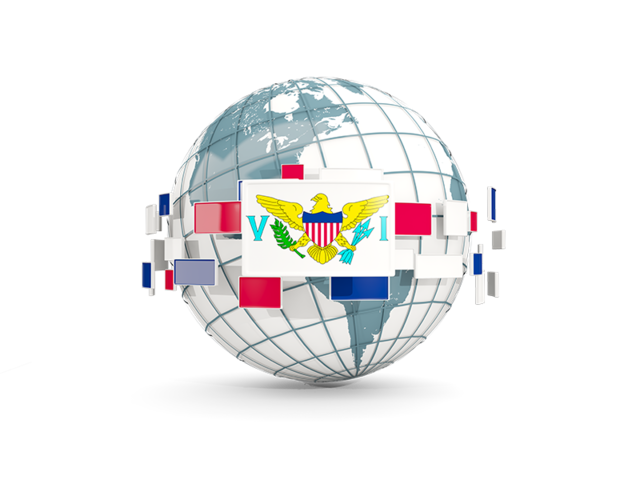 Globe with line of flags. Download flag icon of Virgin Islands of the United States at PNG format