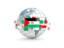 Western Sahara. Globe with line of flags. Download icon.