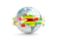 Zimbabwe. Globe with line of flags. Download icon.