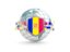 Andorra. Globe with shield. Download icon.