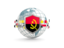 Angola. Globe with shield. Download icon.