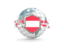 Austria. Globe with shield. Download icon.