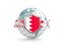 Bahrain. Globe with shield. Download icon.