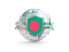 Bangladesh. Globe with shield. Download icon.