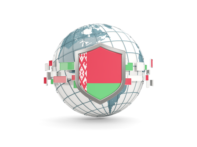 Globe with shield. Download flag icon of Belarus at PNG format