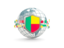 Benin. Globe with shield. Download icon.