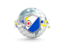 Bonaire. Globe with shield. Download icon.