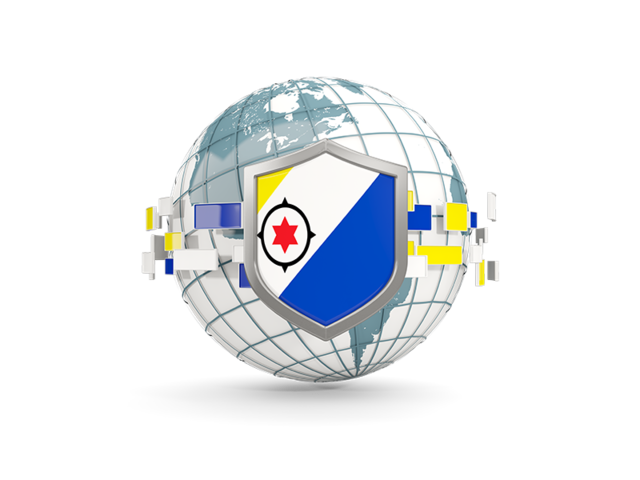 Globe with shield. Download flag icon of Bonaire at PNG format