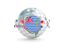 British Indian Ocean Territory. Globe with shield. Download icon.