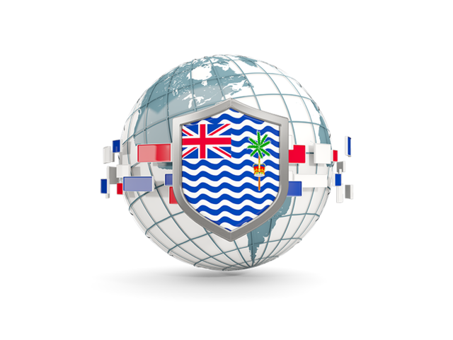 Globe with shield. Download flag icon of British Indian Ocean Territory at PNG format