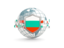 Bulgaria. Globe with shield. Download icon.