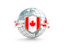 Canada. Globe with shield. Download icon.