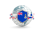 Cayman Islands. Globe with shield. Download icon.