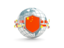 China. Globe with shield. Download icon.