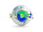 Christmas Island. Globe with shield. Download icon.