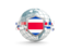 Costa Rica. Globe with shield. Download icon.