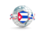 Cuba. Globe with shield. Download icon.