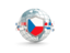 Czech Republic. Globe with shield. Download icon.