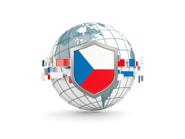 Globe with shield. Download flag icon of Czech Republic at PNG format