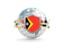 East Timor. Globe with shield. Download icon.