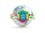 Ethiopia. Globe with shield. Download icon.