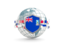 Falkland Islands. Globe with shield. Download icon.