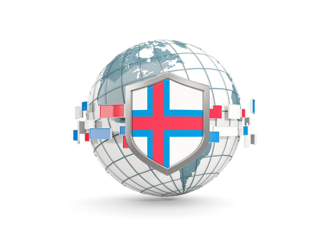 Globe with shield. Download flag icon of Faroe Islands at PNG format