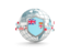 Fiji. Globe with shield. Download icon.