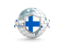 Finland. Globe with shield. Download icon.