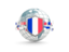 France. Globe with shield. Download icon.