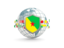 French Guiana. Globe with shield. Download icon.