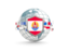 French Polynesia. Globe with shield. Download icon.