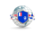 French Southern and Antarctic Lands. Globe with shield. Download icon.