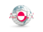 Greenland. Globe with shield. Download icon.