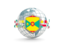 Grenada. Globe with shield. Download icon.