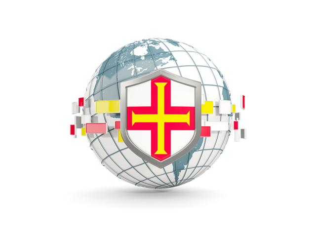 Globe with shield. Download flag icon of Guernsey at PNG format