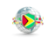 Guyana. Globe with shield. Download icon.