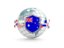 Heard Island. Globe with shield. Download icon.