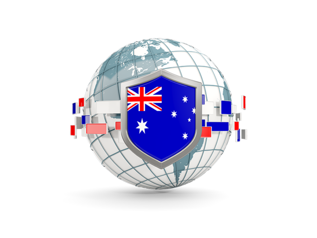 Globe with shield. Download flag icon of Heard Island at PNG format