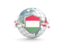 Hungary. Globe with shield. Download icon.