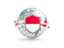 Indonesia. Globe with shield. Download icon.