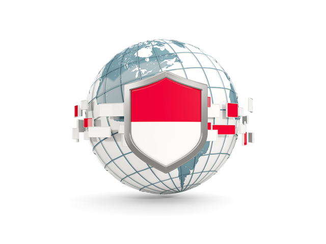 Globe with shield. Download flag icon of Indonesia at PNG format