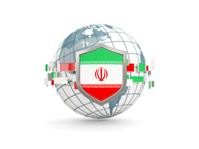 Globe with shield. Download flag icon of Iran at PNG format