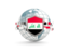 Iraq. Globe with shield. Download icon.