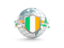 Ireland. Globe with shield. Download icon.