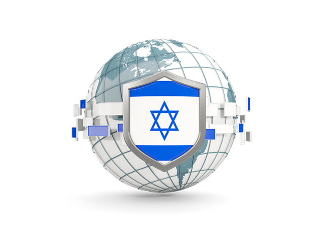 Globe with shield. Download flag icon of Israel at PNG format
