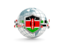 Kenya. Globe with shield. Download icon.